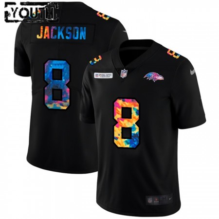 Camiseta Niño NFL Baltimore Ravens Lamar Jackson 8 Nike 2020 Multicolor Negro